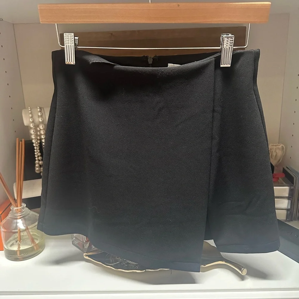 She + Sky Black Wrap Mini Skort - Picture 1 of 8